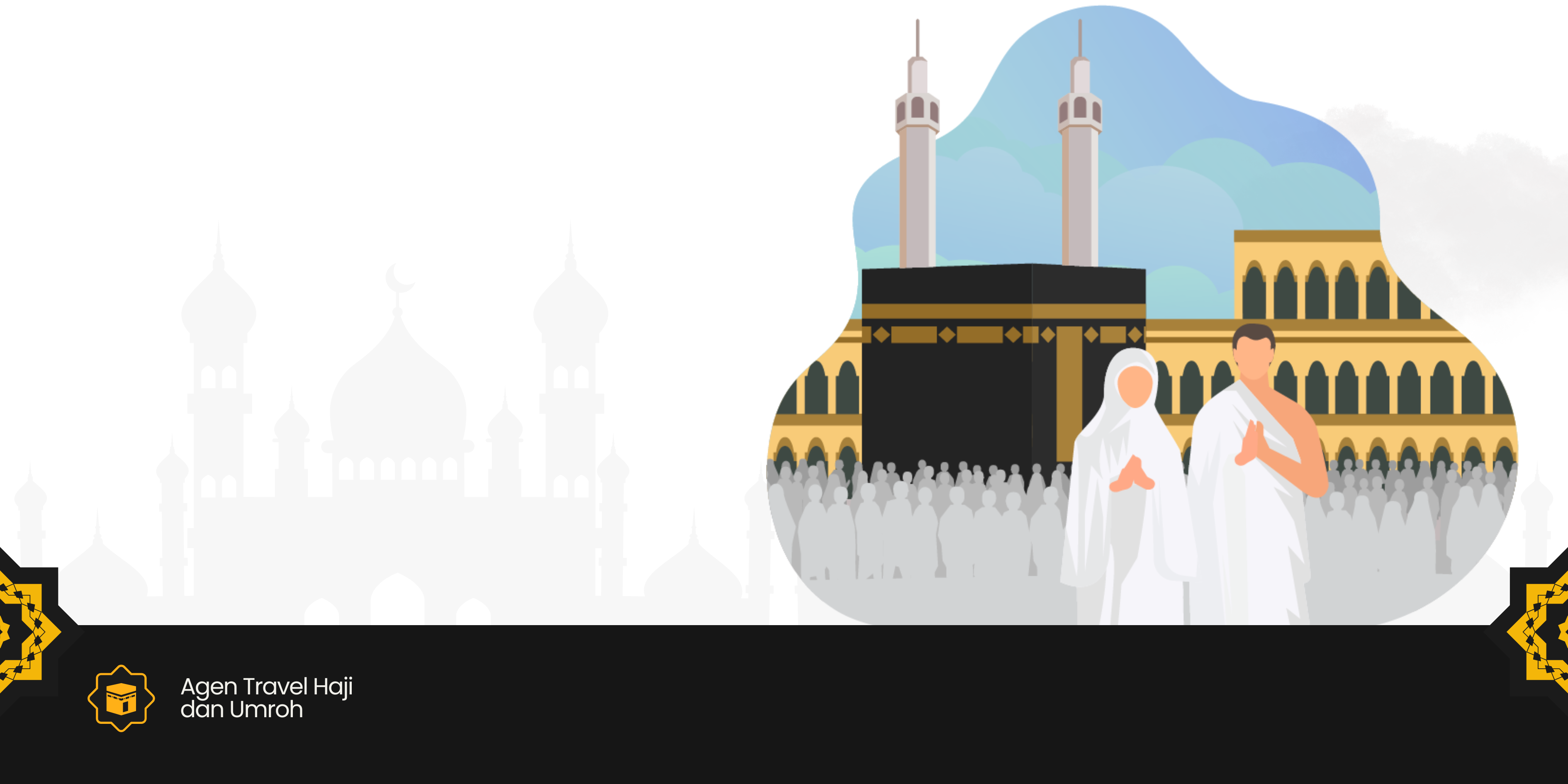 Keluarga Muslim Bahagia Berdoa untuk Umroh